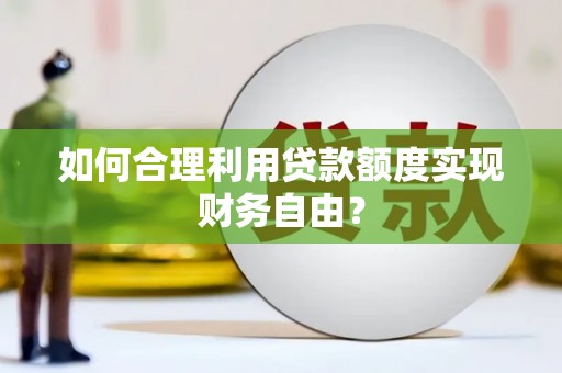 新蔡如何合理利用贷款额度实现财务自由？
