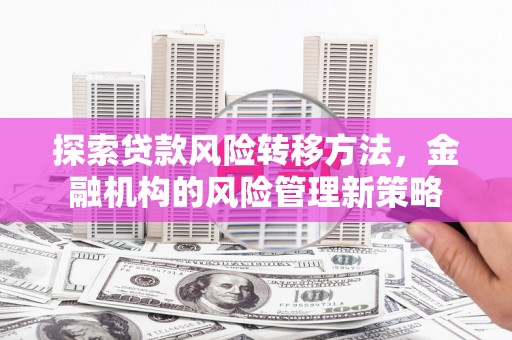 疏附探索贷款风险转移方法，金融机构的风险管理新策略