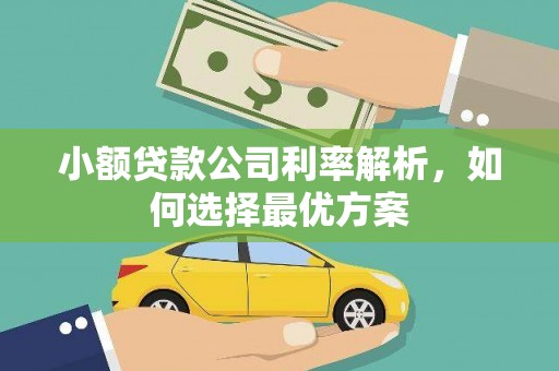 静宁小额贷款公司利率解析，如何选择最优方案