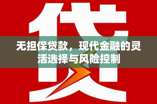 阜宁无担保贷款，现代金融的灵活选择与风险控制
