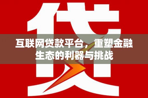 泽普互联网贷款平台，重塑金融生态的利器与挑战