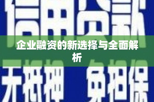 高坪企业融资的新选择与全面解析